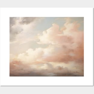 Pink Pastel Clouds Romantic Sunset Posters and Art